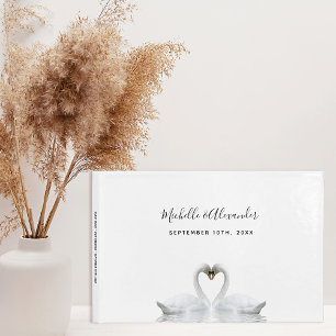 Witte zwanen houden van vogels, eenvoudige elegant gastenboek
