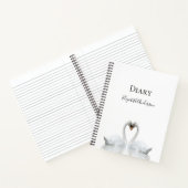 Witte zwanen houden van witte-naamdagboek notitieboek (Binnen)