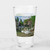 Witte zwanen in Brugge Glas (Voorkant)