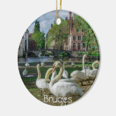 Witte zwanen in Brugge Keramisch Ornament (Links)