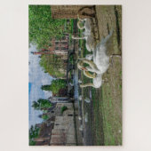 Witte zwanen in Brugge Legpuzzel (Verticaal)