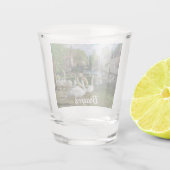 Witte zwanen in Brugge Shot Glas (Achterkant)