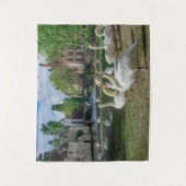 Witte zwanen in het centrum van Brugge Wandkleed (Voorkant)
