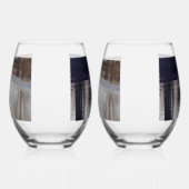 Witte zwanen in vlucht/bij schemering wijnglazen wijnglas zonder voet (Links)