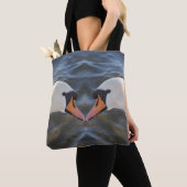 Witte Zwanen Schoudertas Tote Bag (Dichtbij)
