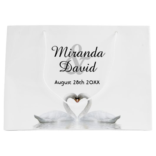 Witte zwanen, simpel groot cadeauzakje (Voorkant)
