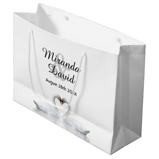 Witte zwanen, simpel groot cadeauzakje (Voorkant Gekanteld)