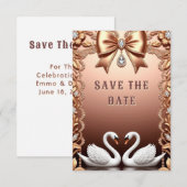 💍 Witte Zwanen Trouwdecoratie 💍 Save The Date (Voorkant / Achterkant)