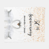Witte zwanen uit liefde voor de 50e trouwdag fleece deken (Voorkant (Horizontaal))