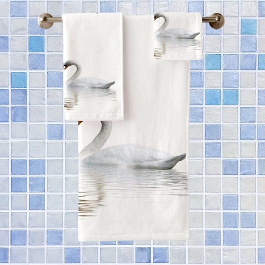 Witte zwanen uit liefde voor familienaam bad handdoek