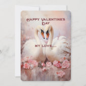 Witte zwanen Valentijnsdaggroet Feestdagenkaart (Voorkant)