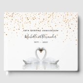 Witte zwanen vogels 50e gouden trouwdag gastenboek (Voorkant)