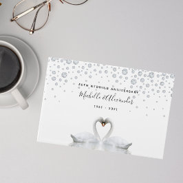 Witte zwanenvogels 60e diamantbruiloft gastenboek