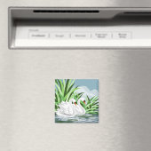 Witte zwans magneet (Insitu (Vaatwasser))