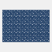 Witte zwart-wit-sneeuwvlokken grafisch inpakpapier vel (Voorkant 3)