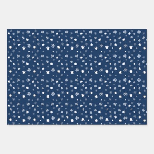 Witte zwart-wit-sneeuwvlokken grafisch inpakpapier vel (Voorkant 3)