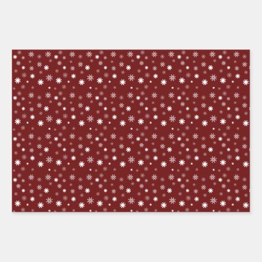 Witte zwart-wit-sneeuwvlokken grafisch inpakpapier vel (Voorkant 3)