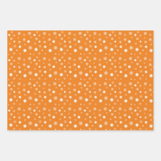 Witte zwart-wit-sneeuwvlokken grafisch inpakpapier vel (Voorkant 3)