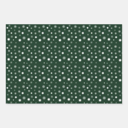 Witte zwart-wit-sneeuwvlokken grafisch inpakpapier vel (Voorkant 2)