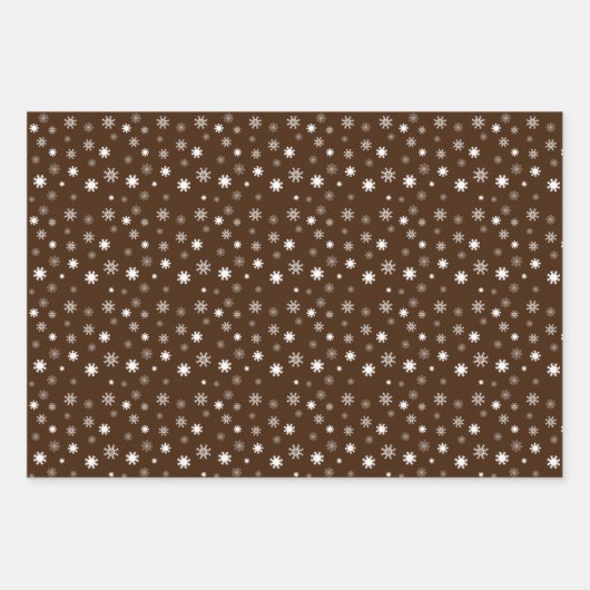 Witte zwart-wit-sneeuwvlokken grafisch inpakpapier vel (Voorkant 2)