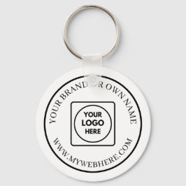 Witte zwarte aangepaste zakelijke logo promo-sleut sleutelhanger