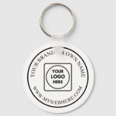 Witte zwarte aangepaste zakelijke logo promo-sleut sleutelhanger (Achterkant)