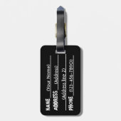 Witte zwarte aanpasbare bagagelabel op Hawaï (Achterkant verticaal)