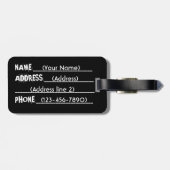 Witte zwarte aanpasbare bagagelabel op Hawaï (Achterkant horizontaal)