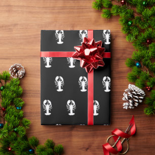 witte zwarte achtergrond zeeobe cadeaupapier