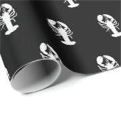 witte zwarte achtergrond zeeobe cadeaupapier (Rol Hoek)