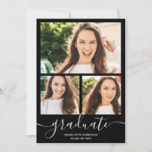 Witte zwarte afstuderen manuscript 3 foto's afstud kaart (Voorkant)