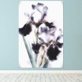 *~* Witte Zwarte Bloem Artsy Iris Schilderen AP84 Canvas Afdruk (Insitu (Houten vloer))