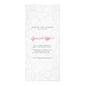 Witte & Zwarte  Bloemen Damasks Reclamekaart (Voorkant)