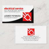 Witte zwarte bochten rode stekker elektriciteit visitekaartje (Voorkant / Achterkant)