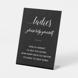 Witte zwarte dames Bathroom mandjes bruiloft Reclamebord Met Voetstuk