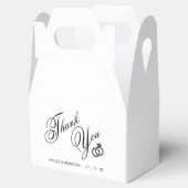 Witte & Zwarte Diamanten Ring Bruiloft Dank u Bedankdoosjes (Geopend)