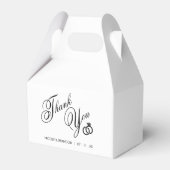 Witte & Zwarte Diamanten Ring Bruiloft Dank u Bedankdoosjes (Voorkant Zijde)