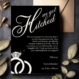 Witte & Zwarte Diamanten Ring Foto Bruiloft Aankondiging