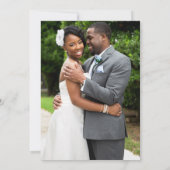 Witte & Zwarte Diamanten Ring Foto Bruiloft Aankondiging (Achterkant)