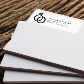 Witte & Zwarte Diamanten Ring Monogram Bruiloft Etiket