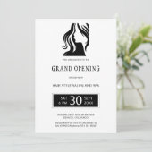 Witte zwarte elegante schoonheidssalon grand openi kaart (Staand voorkant)