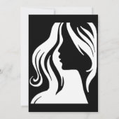 Witte zwarte elegante schoonheidssalon grand openi kaart (Achterkant)