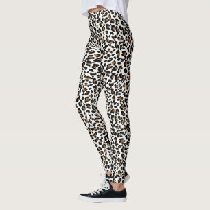 Witte, zwarte en bruine stippen van luipaarden, sp leggings