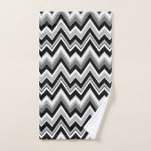 Witte zwarte en grijze chevron-patroon bad handdoek (Handdoek)