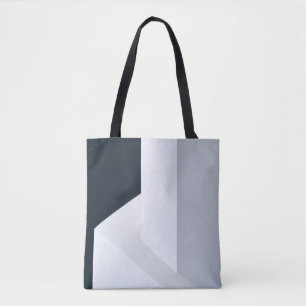 Witte, zwarte en grijze illustratie tote bag