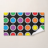 Witte, zwarte en regenboogpooldots bad handdoek (Handdoek)