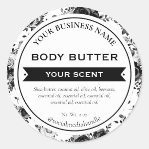 Witte zwarte etiketten van Floral Roos