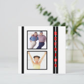 Witte zwarte familie samenvoegen PERSONALIZE Kaart (Staand voorkant)