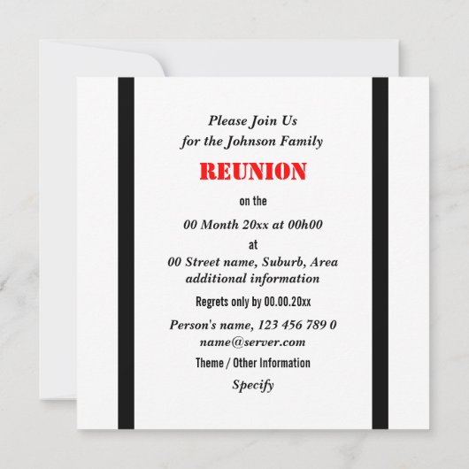 Witte zwarte familie samenvoegen PERSONALIZE Kaart (Achterkant)