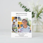 Witte zwarte foto Graduation Party uitnodiging (Staand voorkant)